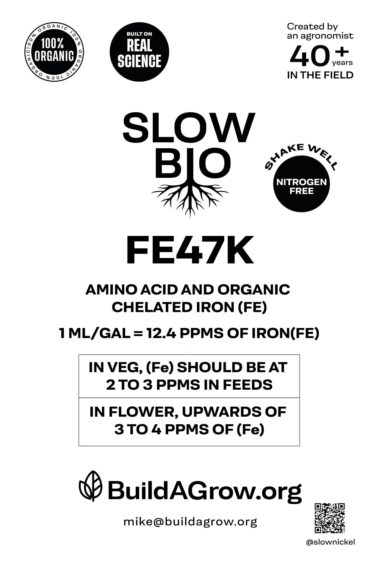 ORGANIC SLOWBIO FE47K - Organic Liquid Amino Acid Chelated Iron