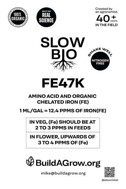 ORGANIC SLOWBIO FE47K - Organic Liquid Amino Acid Chelated Iron
