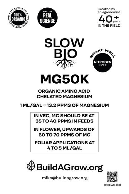 ORGANIC SLOWBIO MG50K - Organic Liquid Amino Acid Chelated Magnesium