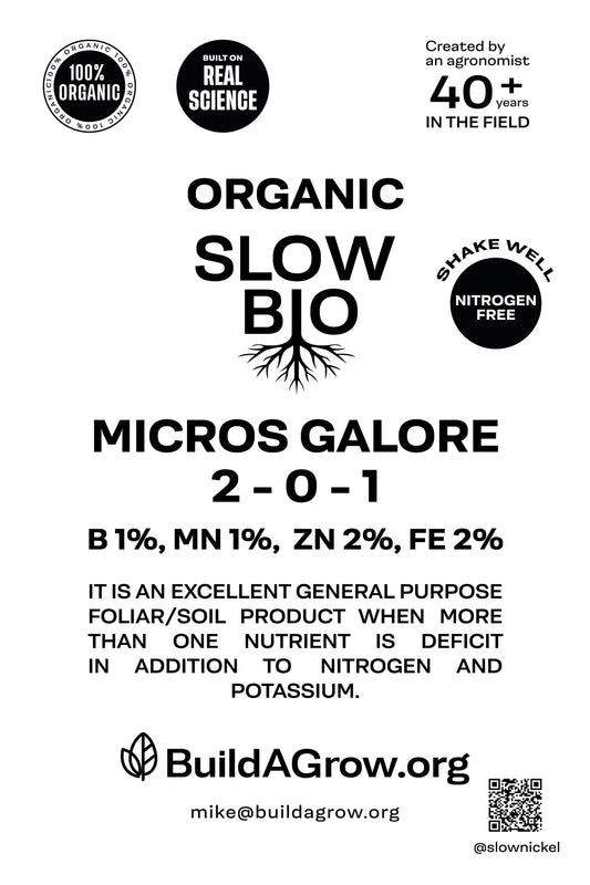 ORGANIC SLOW BIO MICROS GALORE  2 - 0 - 1   B 1%- Mn 1%- Fe2% Zn 2%