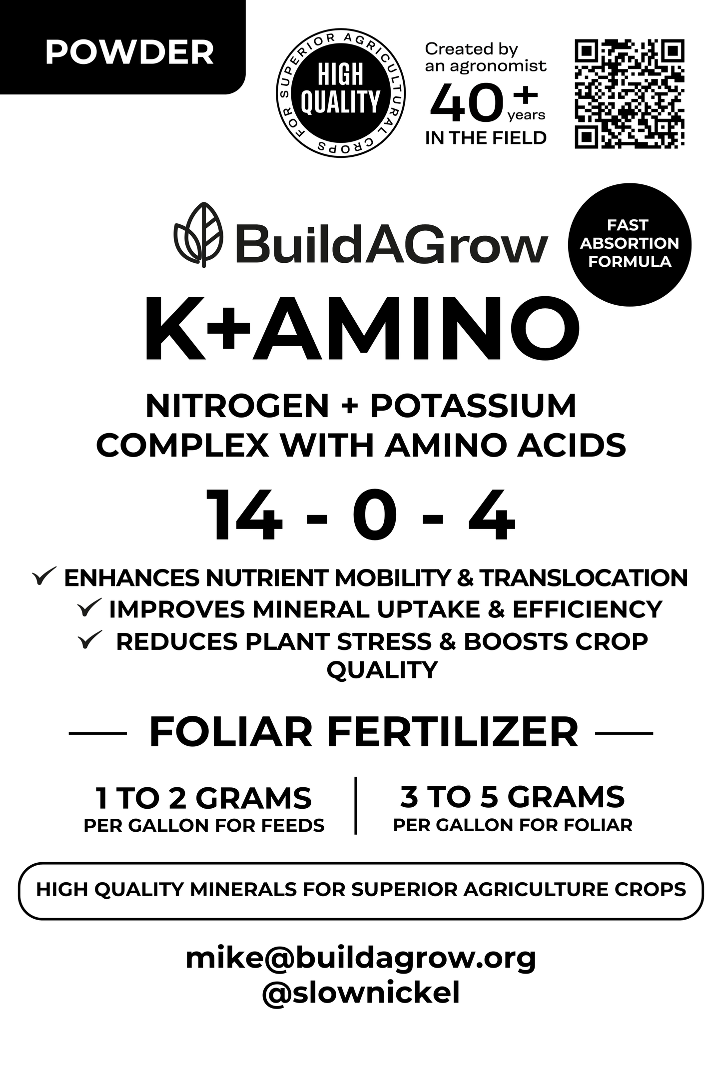 K+AMINO - Organic Nitrogen & Potassium Fertilizer with Amino Acids