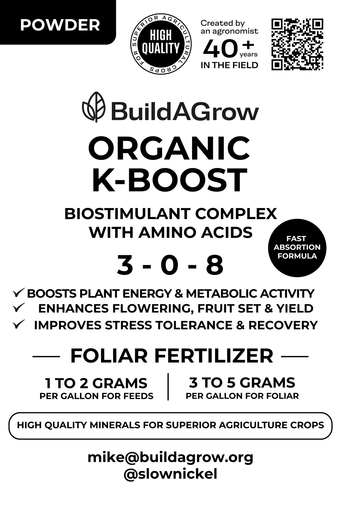KBOOST Power Bloom Seaweed Bio Stimulant 3-0-8